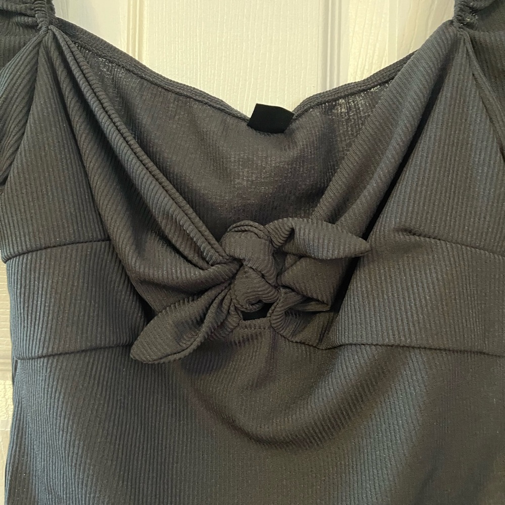 Black Puff Sleeve Junior Girls Top - Picture 3 of 4